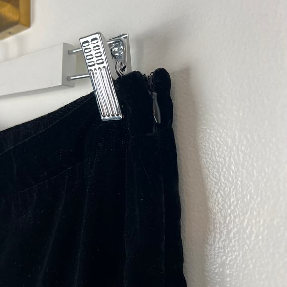 Free People Black Velvet High-Rise Pants Trousers Side Zip Dressy Holiday Sz 10 - Picture 7 of 7